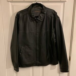 ST.John’s Bay Men’s XL Extra Grante Black Leather Full Front Zip